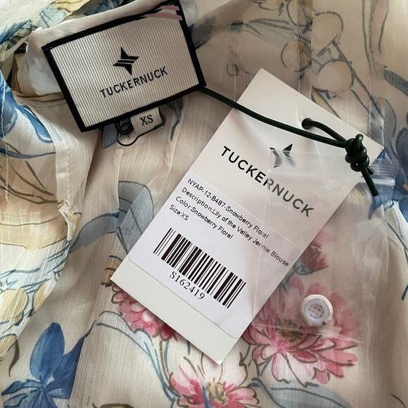 Tuckernuck Lily of the Valley Jennie Blouse Snowberry Floral Size XS NEW - Picture 8 of 10